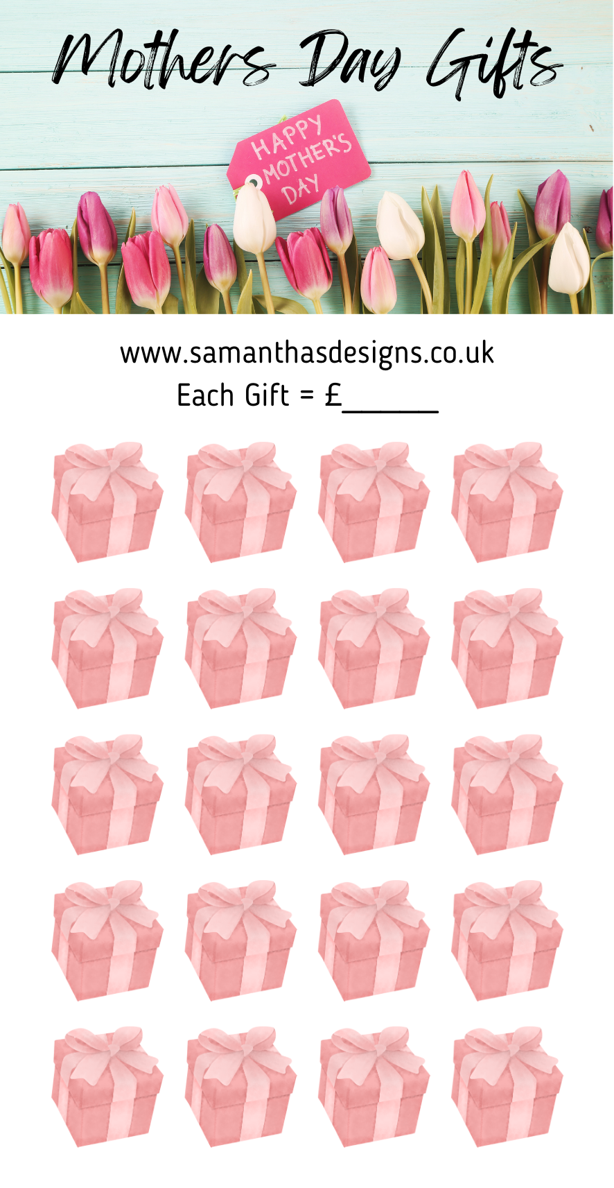 Mothers Day Savings Trackers - A6 Cash Stuffing Challenges