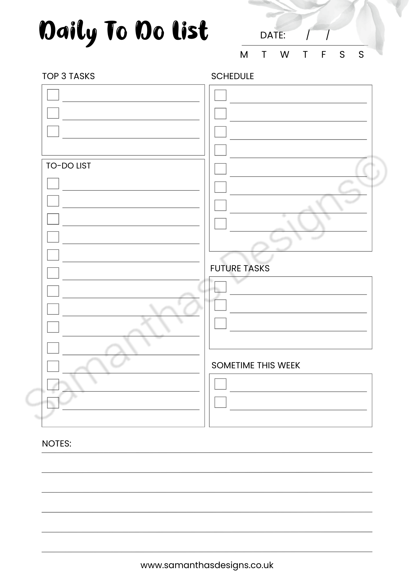 Reusable - A4 Daily To Do List with Marker Pen
