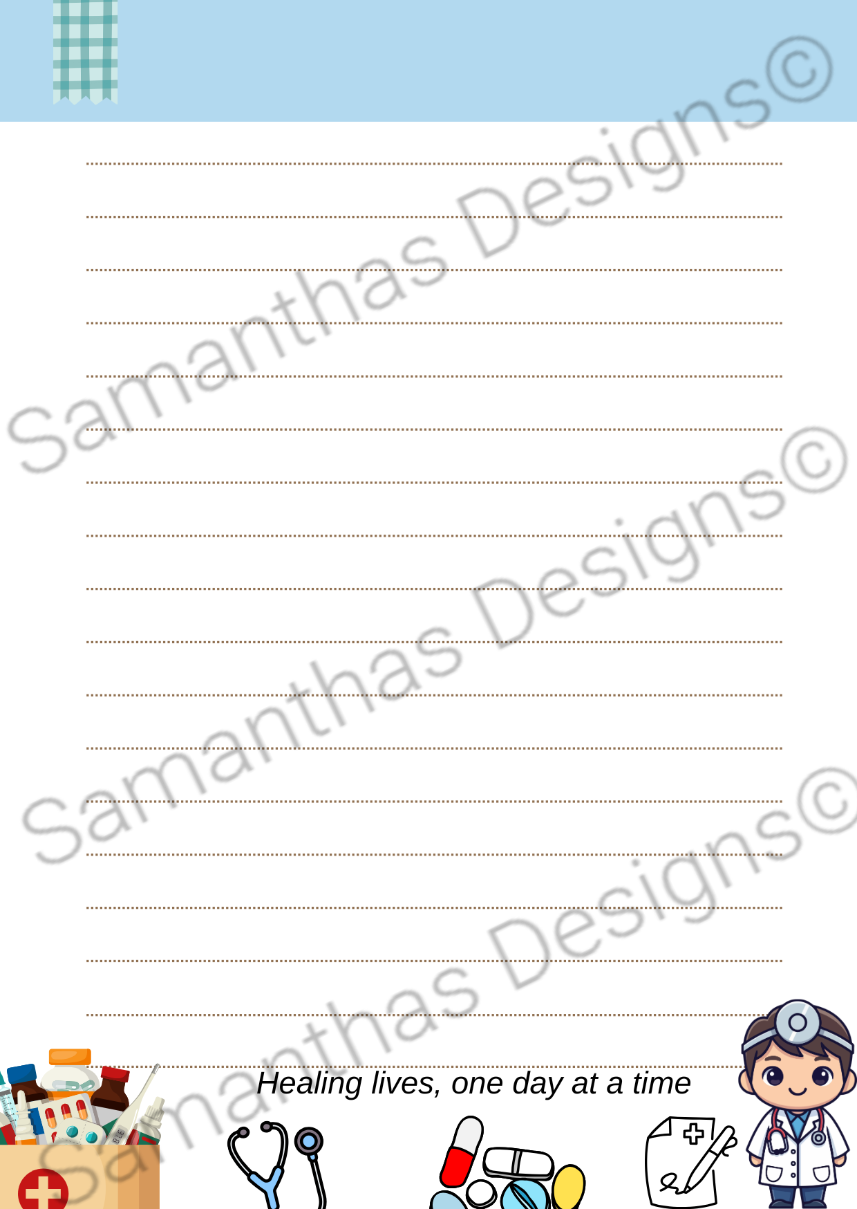 A5 Tear-Off Lined Notepad - Doctor Notes