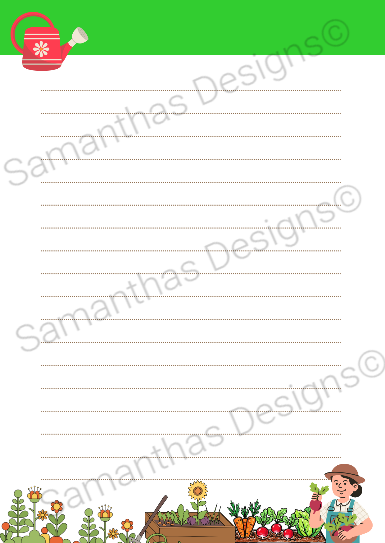 A5 Tear-Off Lined Notepad - Gardener Notes