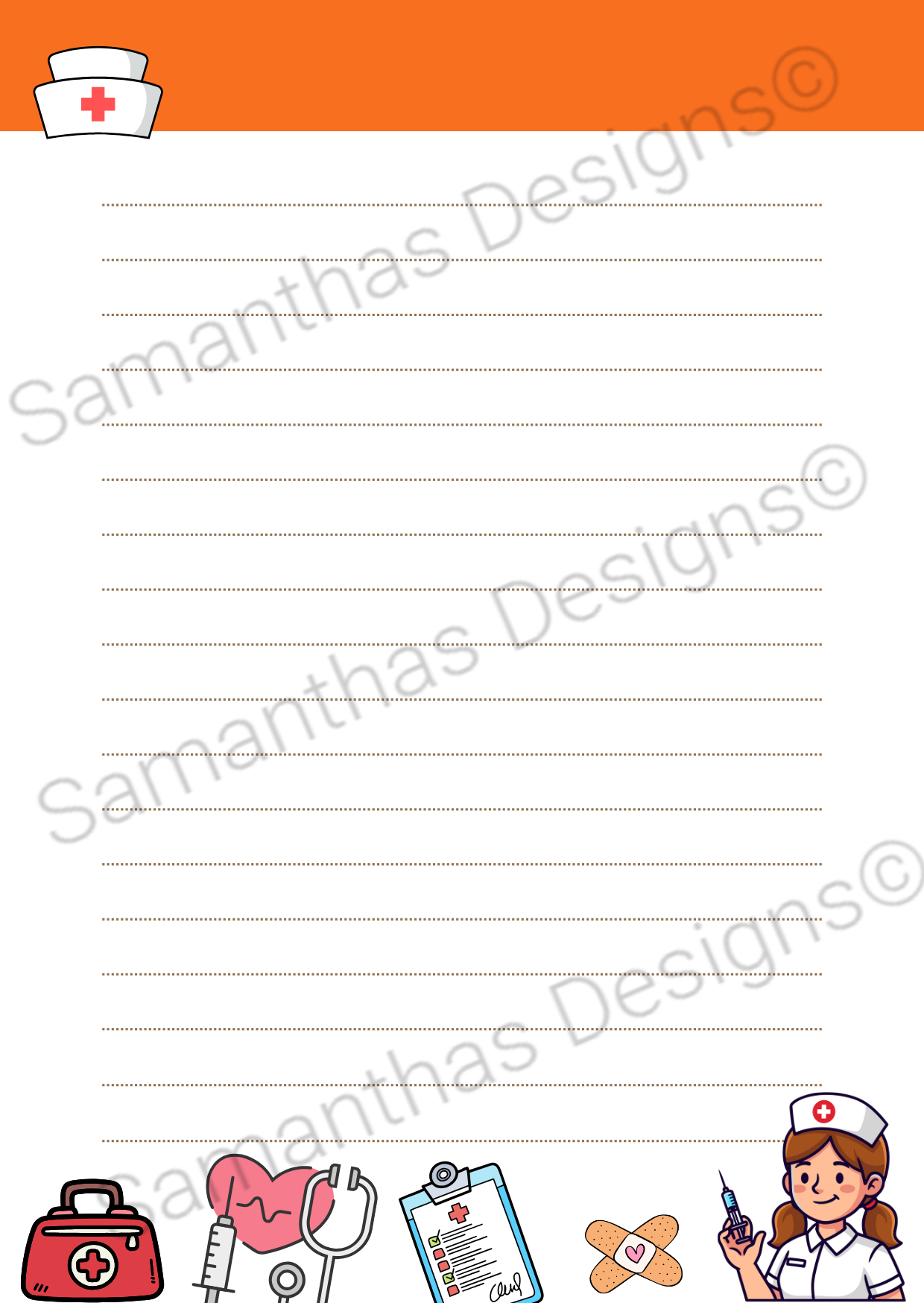 A5 Tear-Off Lined Notepad - Nurse Notes