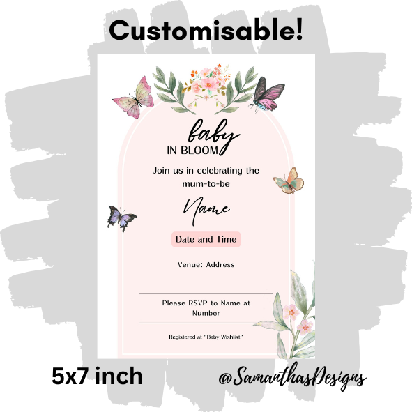 Customisable Baby Shower Invite - Design 10
