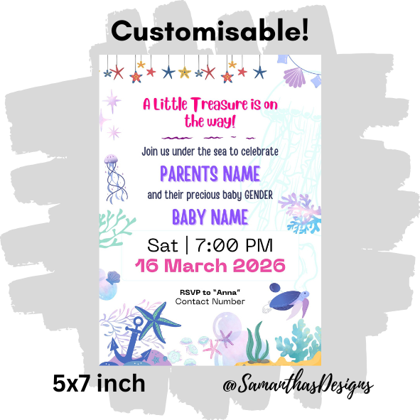 Customisable Baby Shower Invite - Design 7
