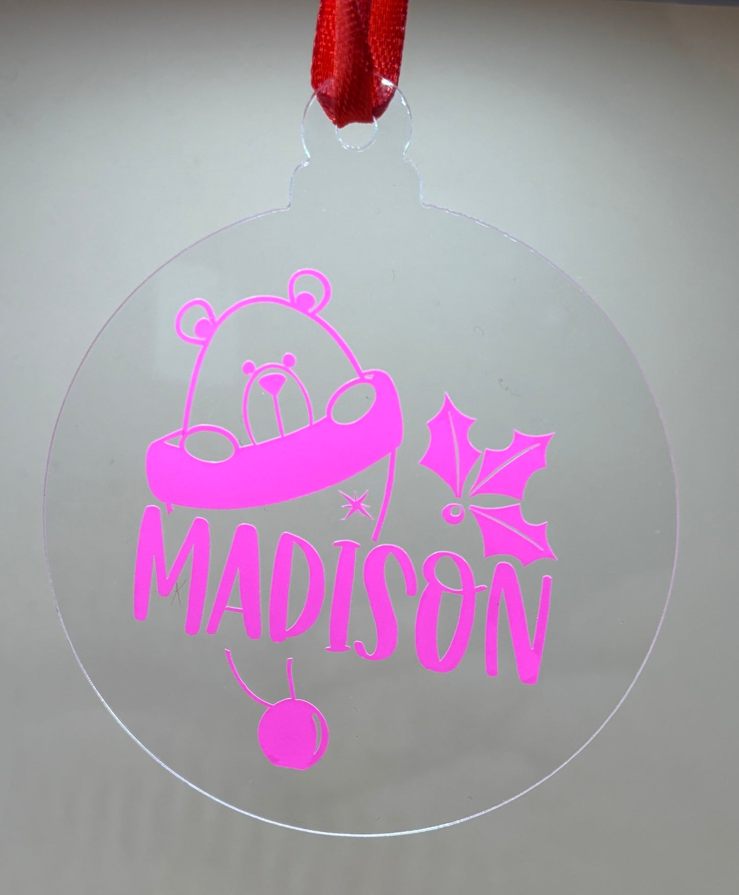 Christmas Bear Ornament - Personalised