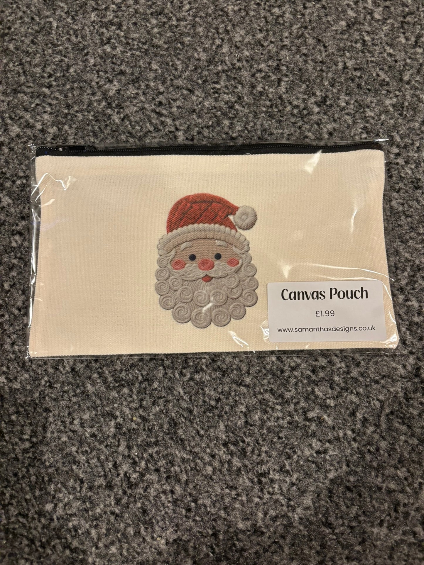 REDUCED TO CLEAR - Knitted Design Santa Canvas Pouch