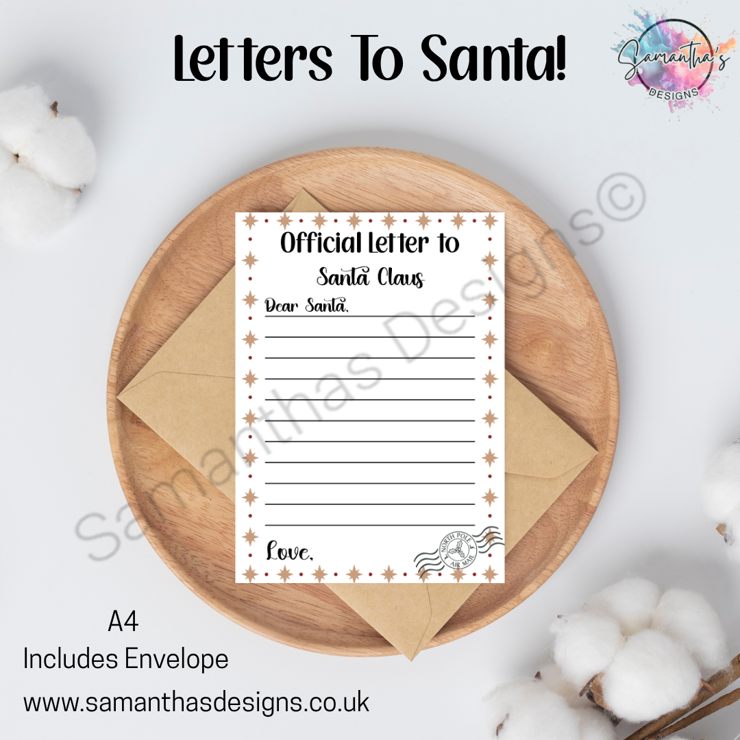 Letter To Santa with Envelope - Design 1
