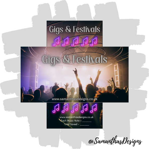 Gigs & Festivals Savings Tracker - Design 1