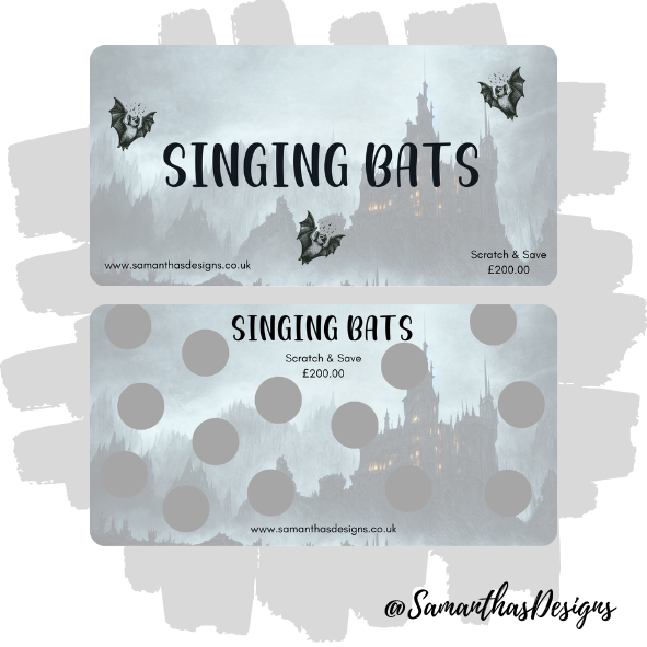 Singing Bats Scratch Off Savings Tracker