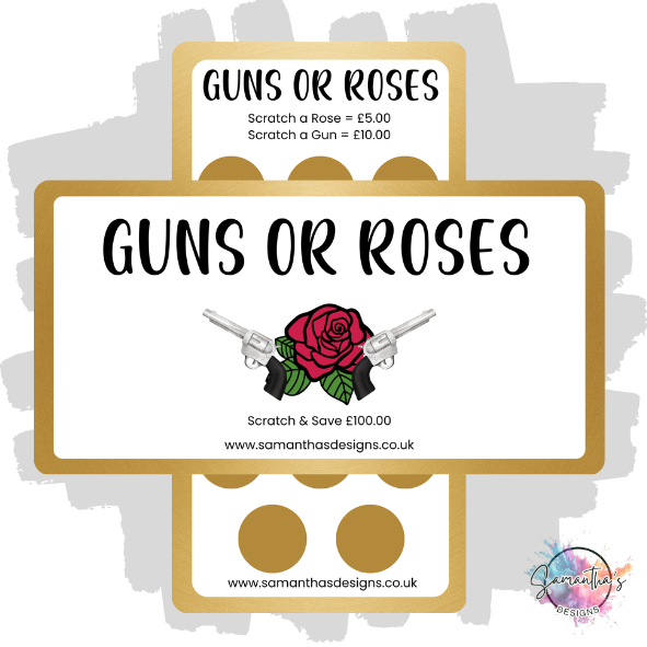 Guns or Roses Scratch Off Savings Trackers