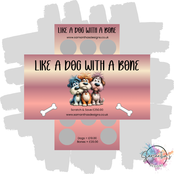 Like a Dog with a Bone Scratch Off Savings Tracker
