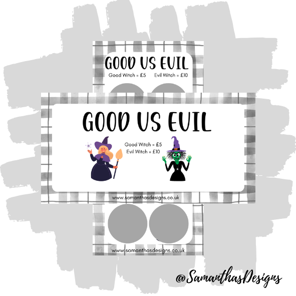 Good vs Evil Scratch Off Savings Tracker