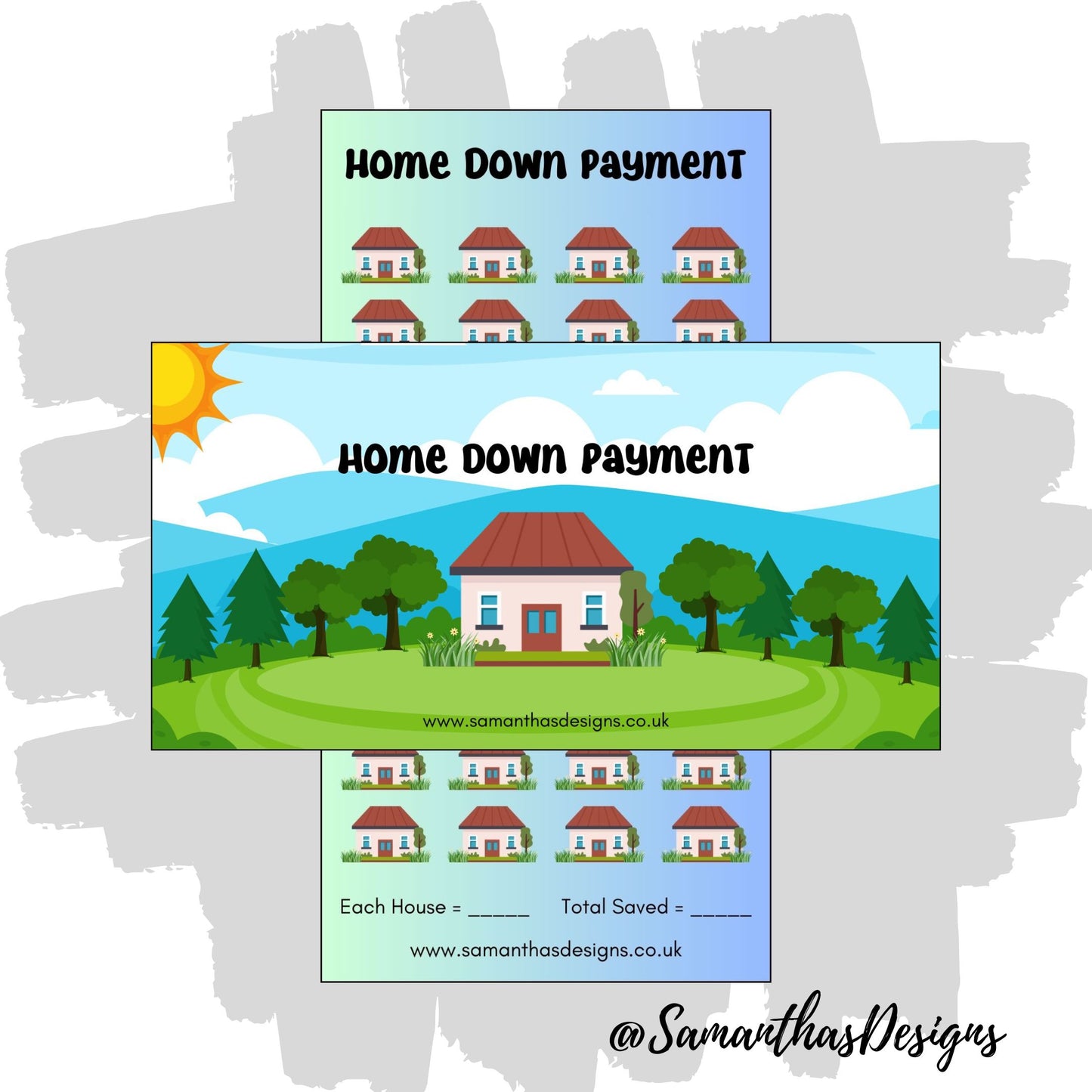 Home Down Payment Savings Tracker - A6 Cash Stuffing - Samantha's Designs