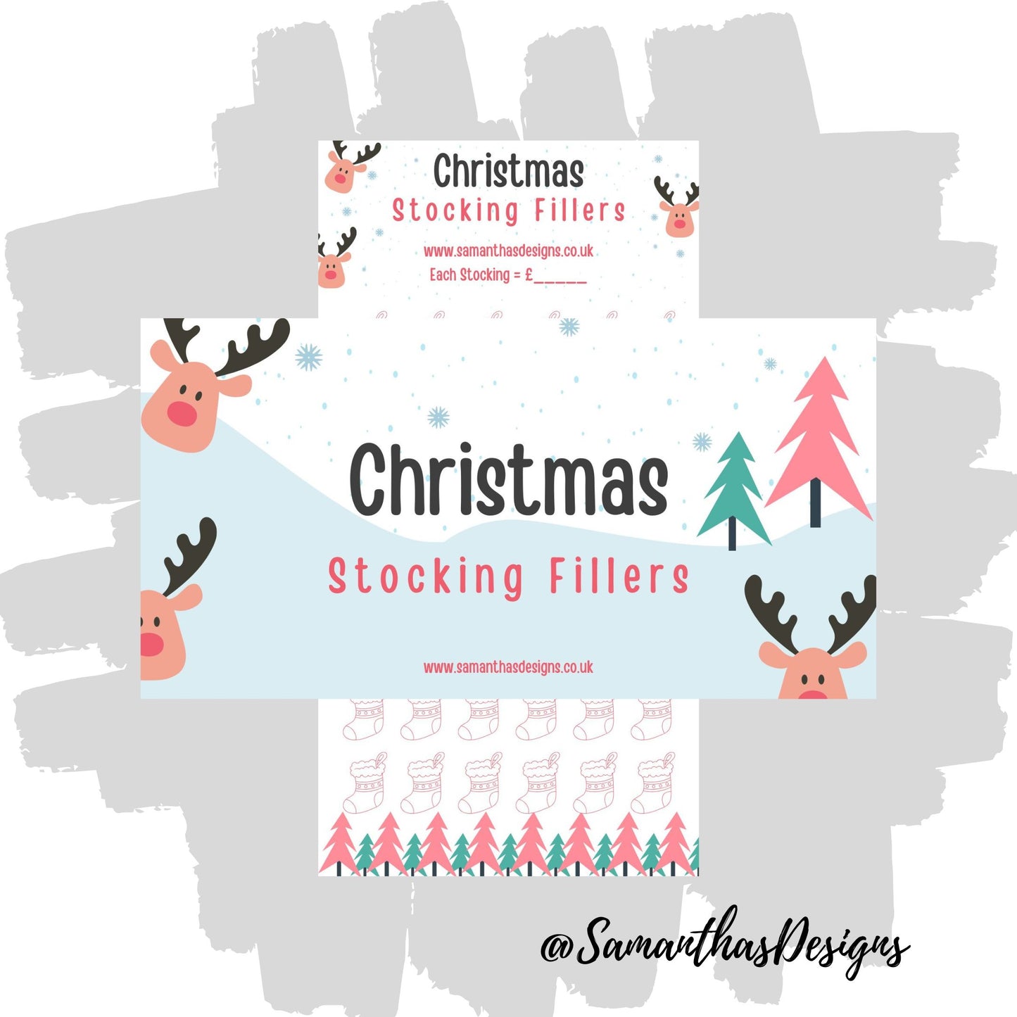Reindeer Christmas Stocking Filler Savings Tracker