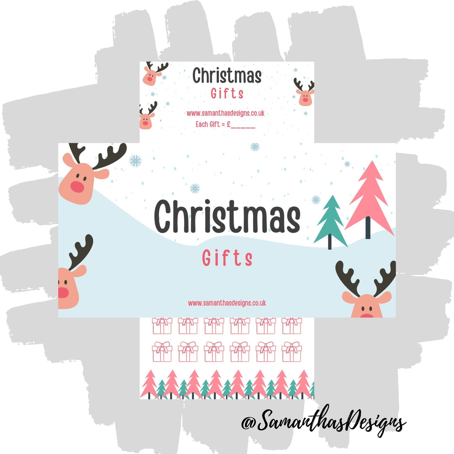 Reindeer Christmas Gifts Savings Tracker