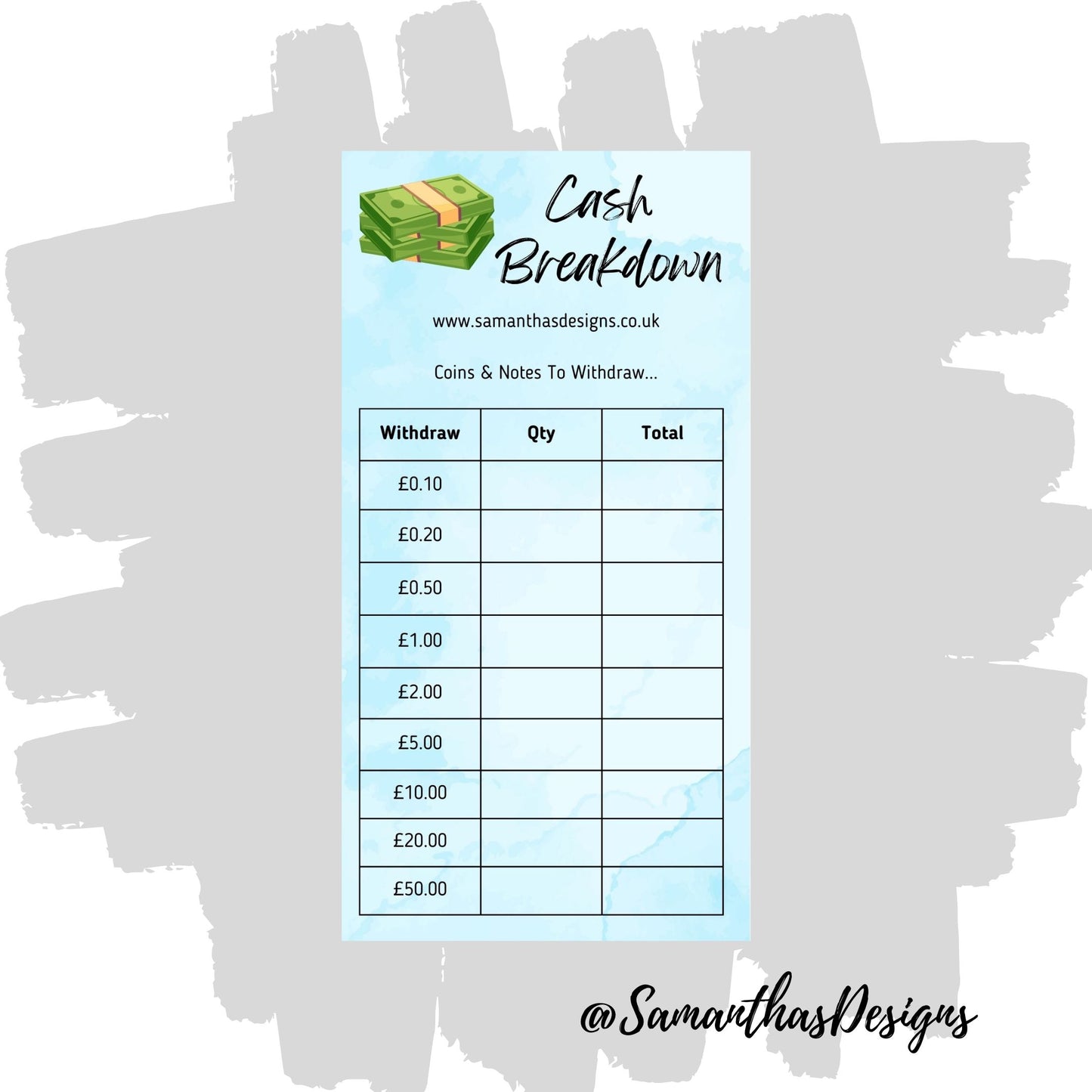 Cash Breakdown - Cash Stuffing