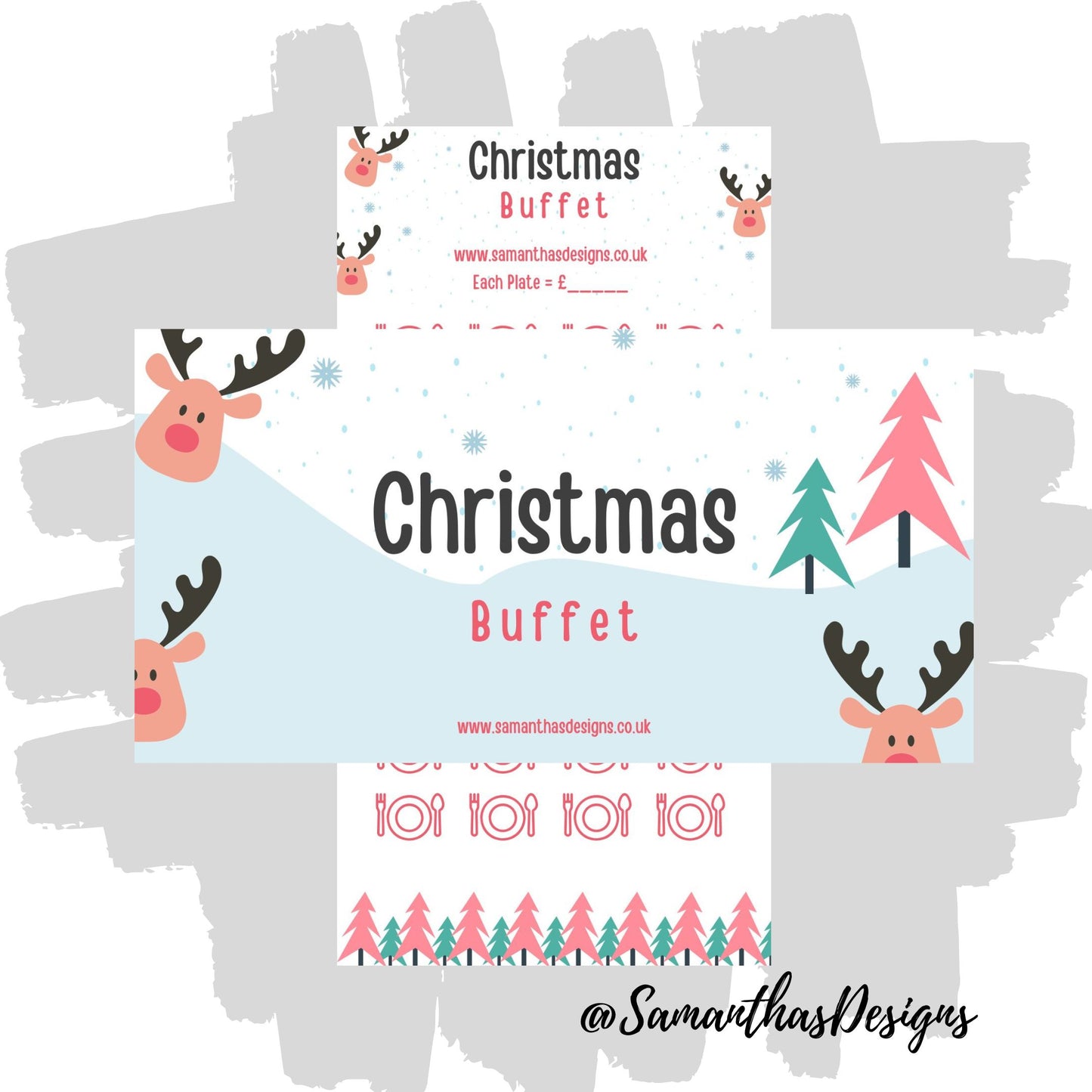 Reindeer Christmas Buffet Savings Tracker