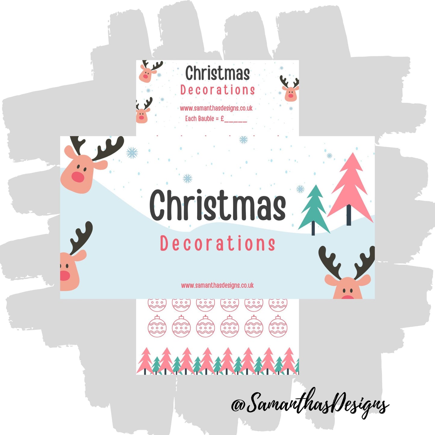 Reindeer Christmas Decorations Savings Tracker