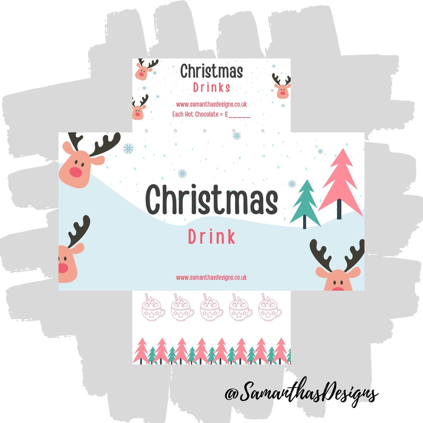 Reindeer Christmas Drinks Savings Tracker