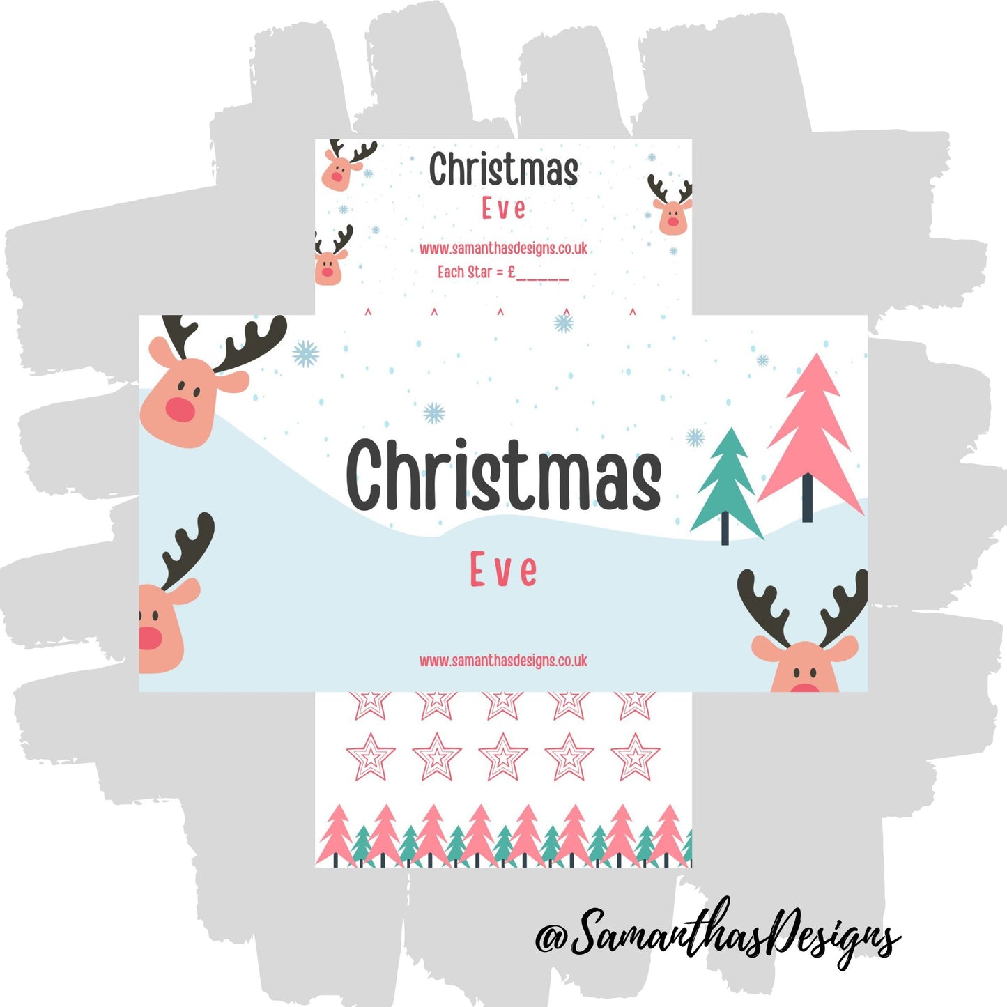 Reindeer Christmas Eve Savings Tracker