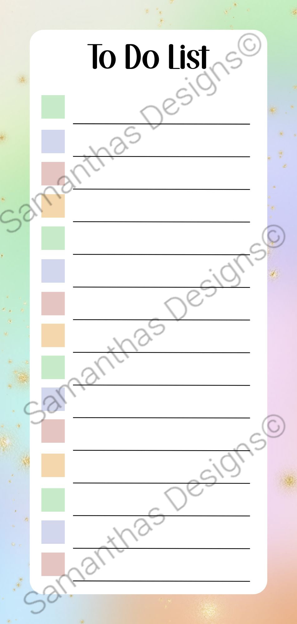 To Do List Pad - Pastel Rainbow Gradient