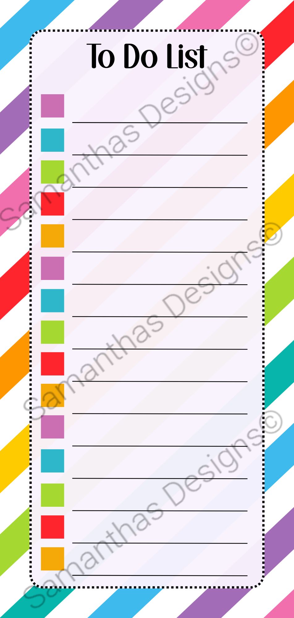 To Do List Pad - Rainbow Stripes