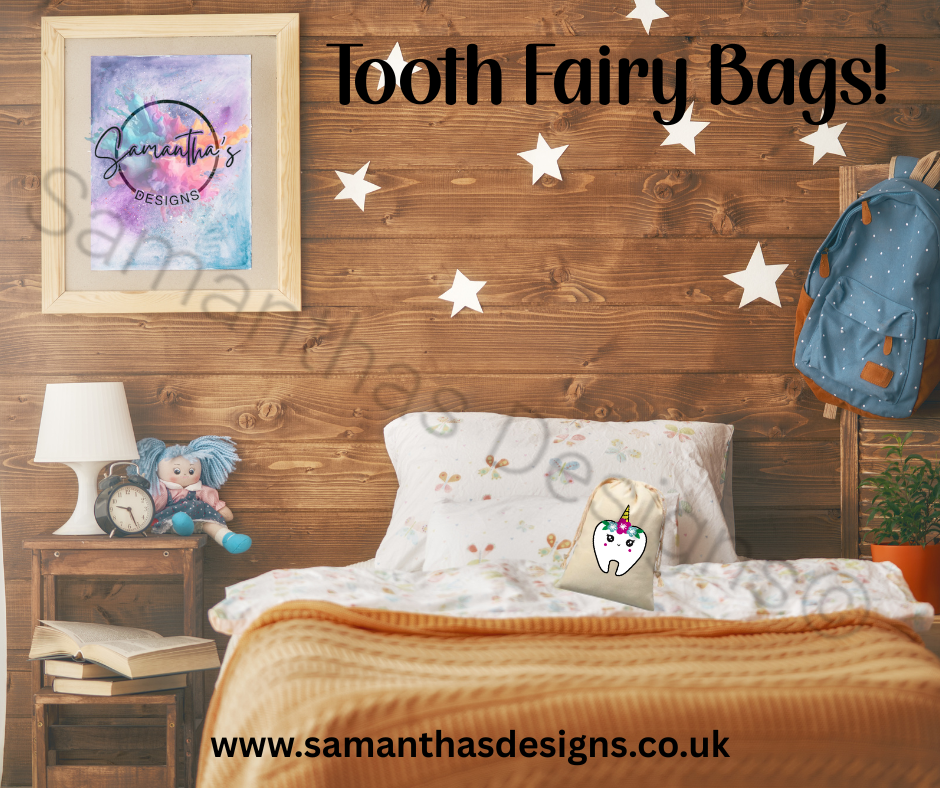 🦷✨ Tooth Fairy Drawstring Bag – Design 3 ✨🦷