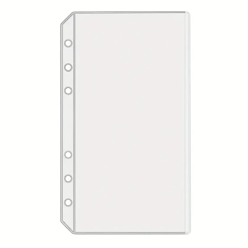 A6 size cash wallet, no zipper. 6 hole ring binder style.