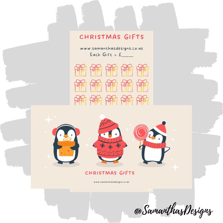Penguin Christmas Gifts Savings Tracker