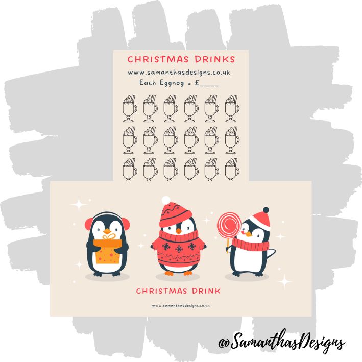 Penguin Christmas Drinks Savings Tracker