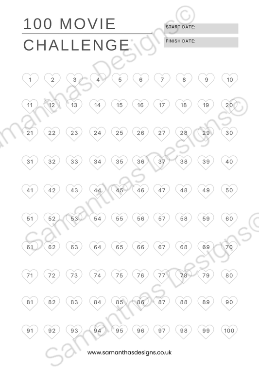 100 Movie Challenge Print - A4 or A5