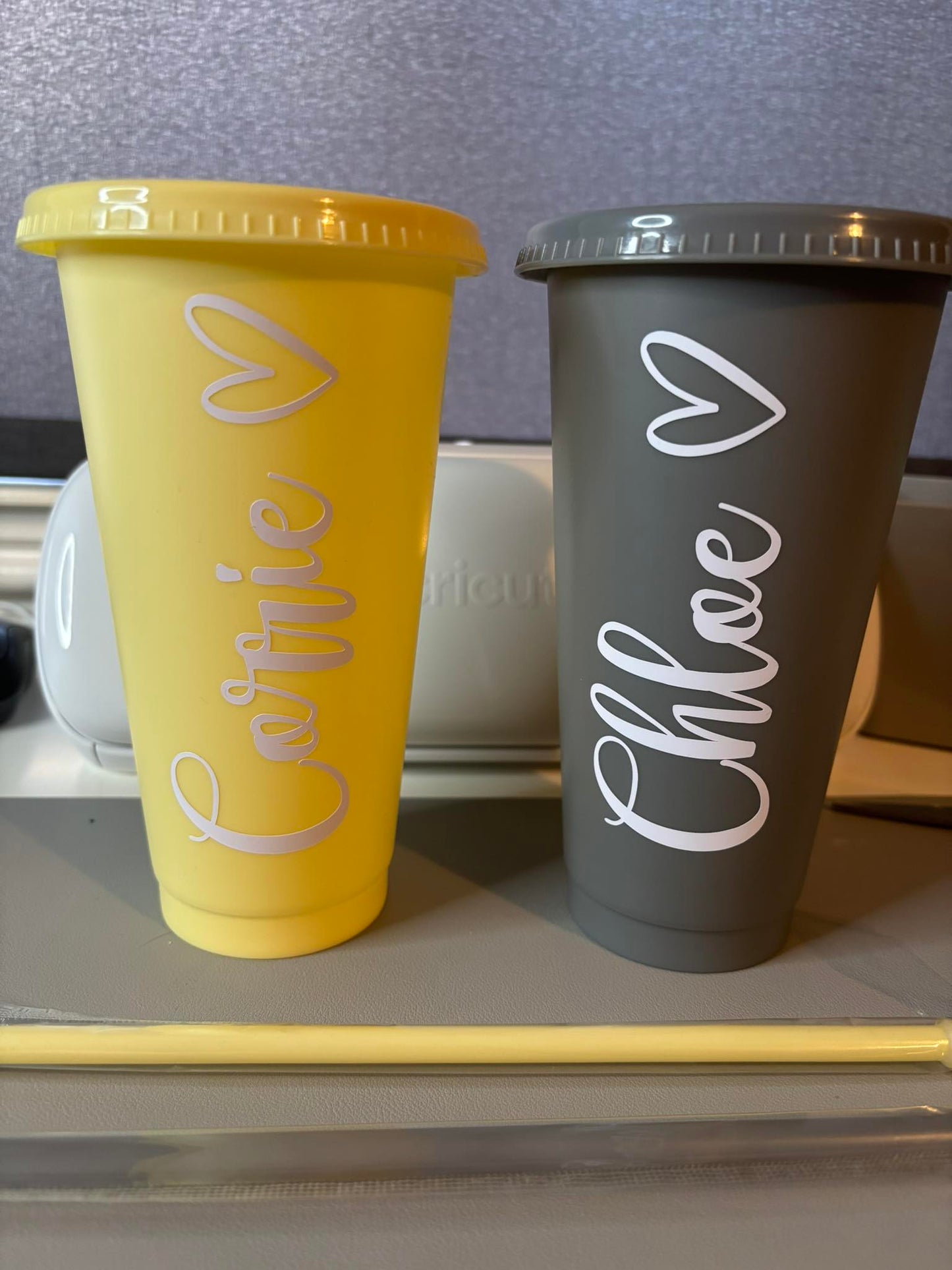 24oz Cold Cup Tumbler with Lid and Straw - Customisable - Samantha's Designs