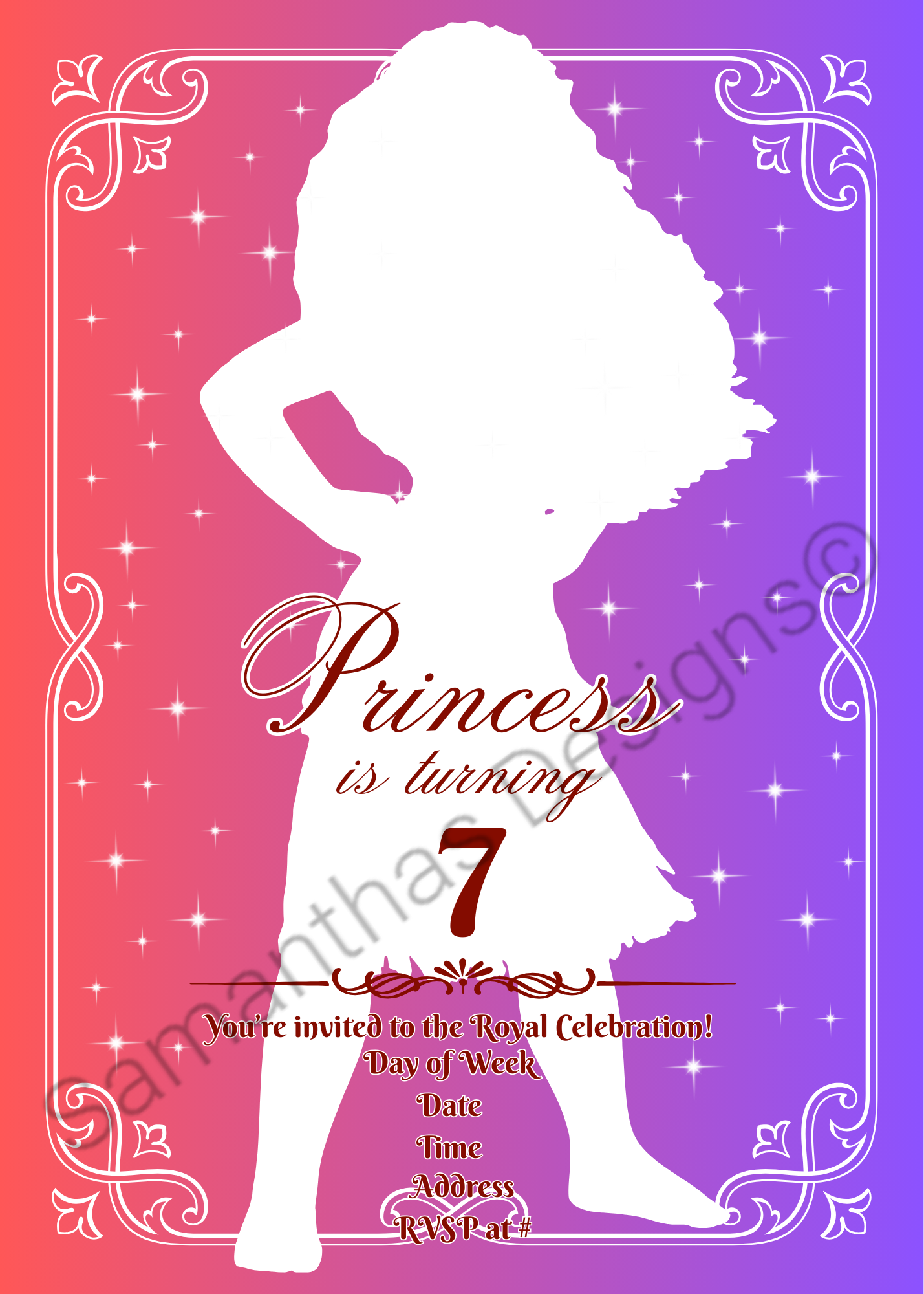 Disney Princess Party Invitations