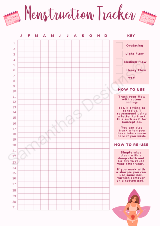 Menstruation Tracker - Reusable