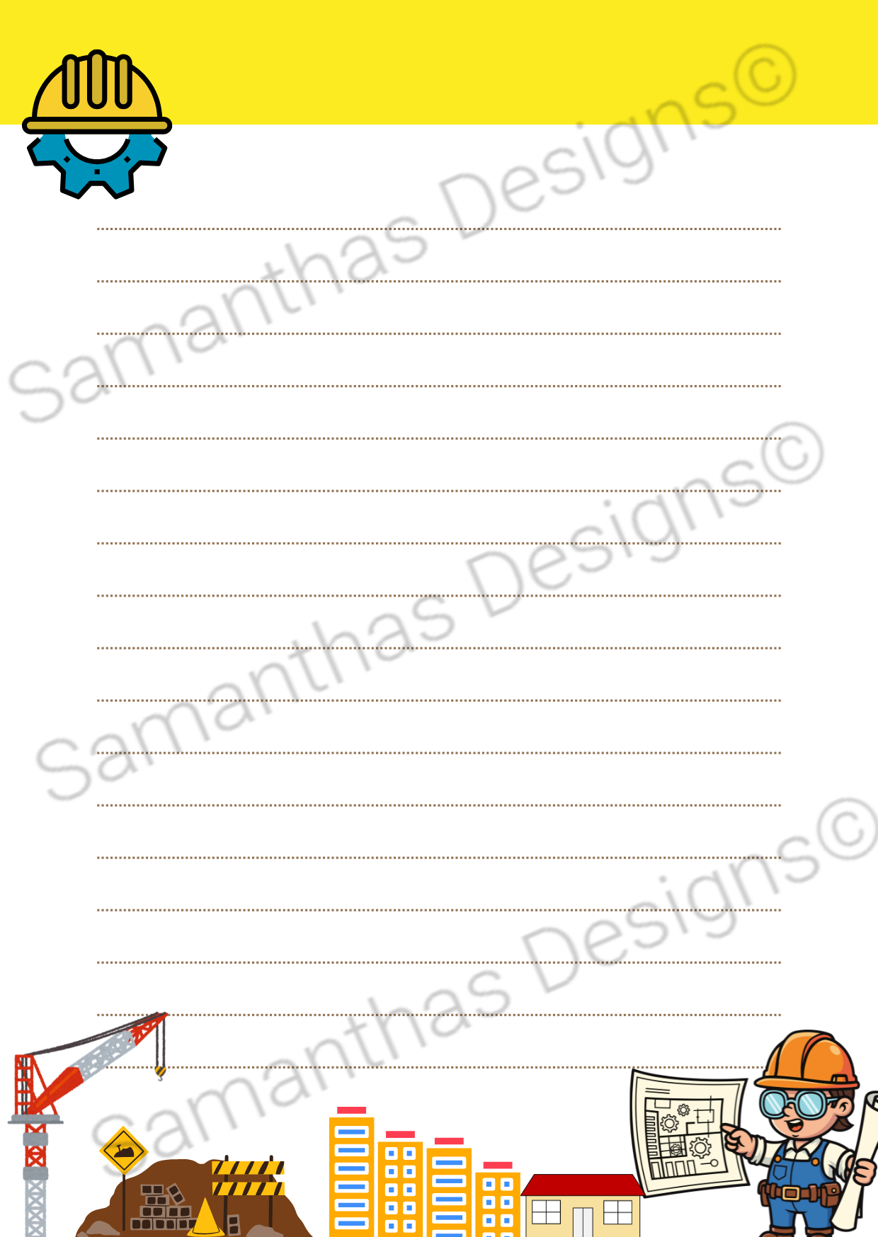 A5 Tear-Off Lined Notepad - Contruction Notes