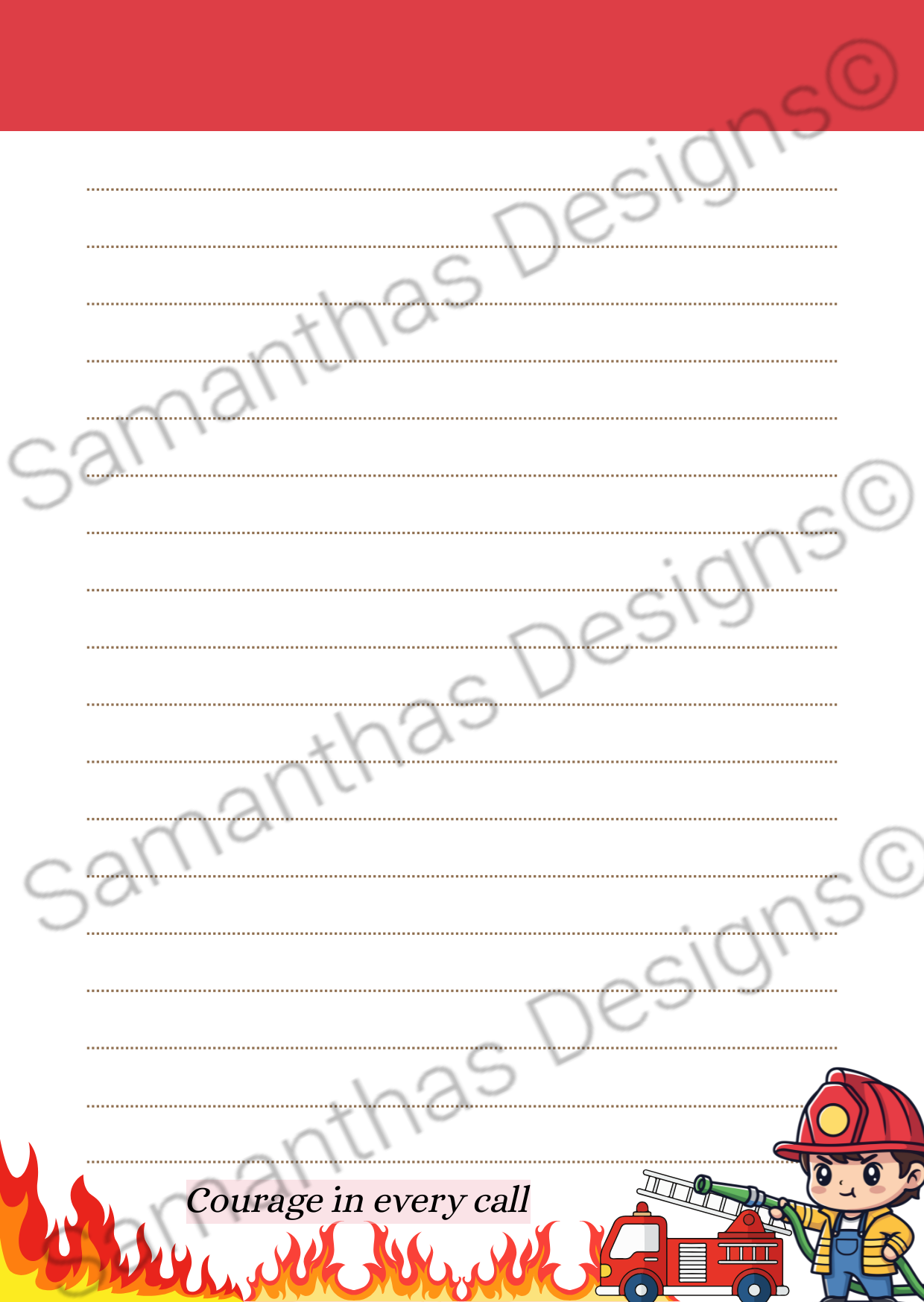 A5 Tear-Off Lined Notepad - Fireman Notes