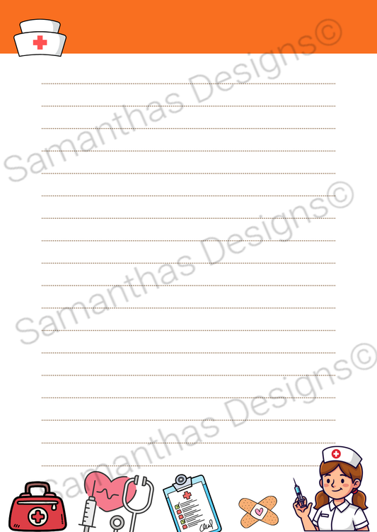 A5 Tear-Off Lined Notepad - Nurse Notes