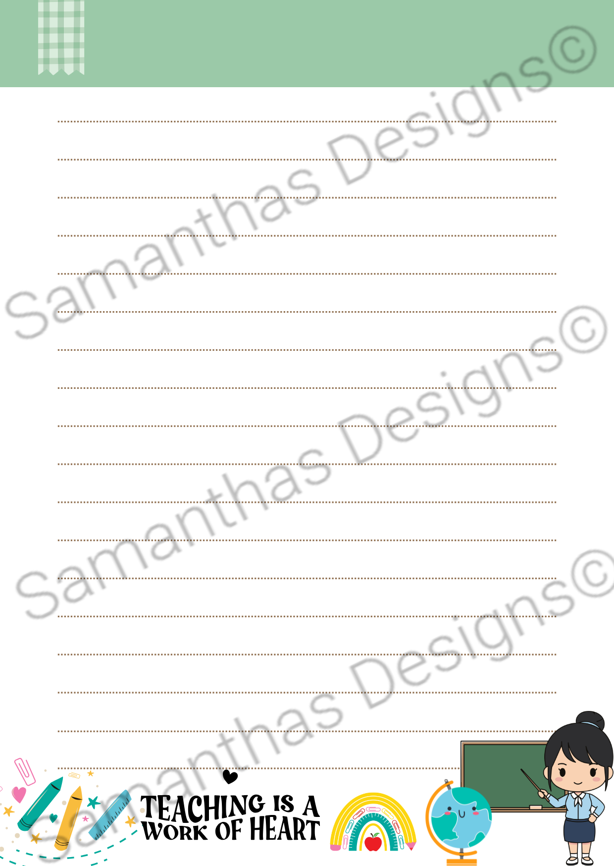 A5 Tear-Off Lined Notepad - Teacher Notes