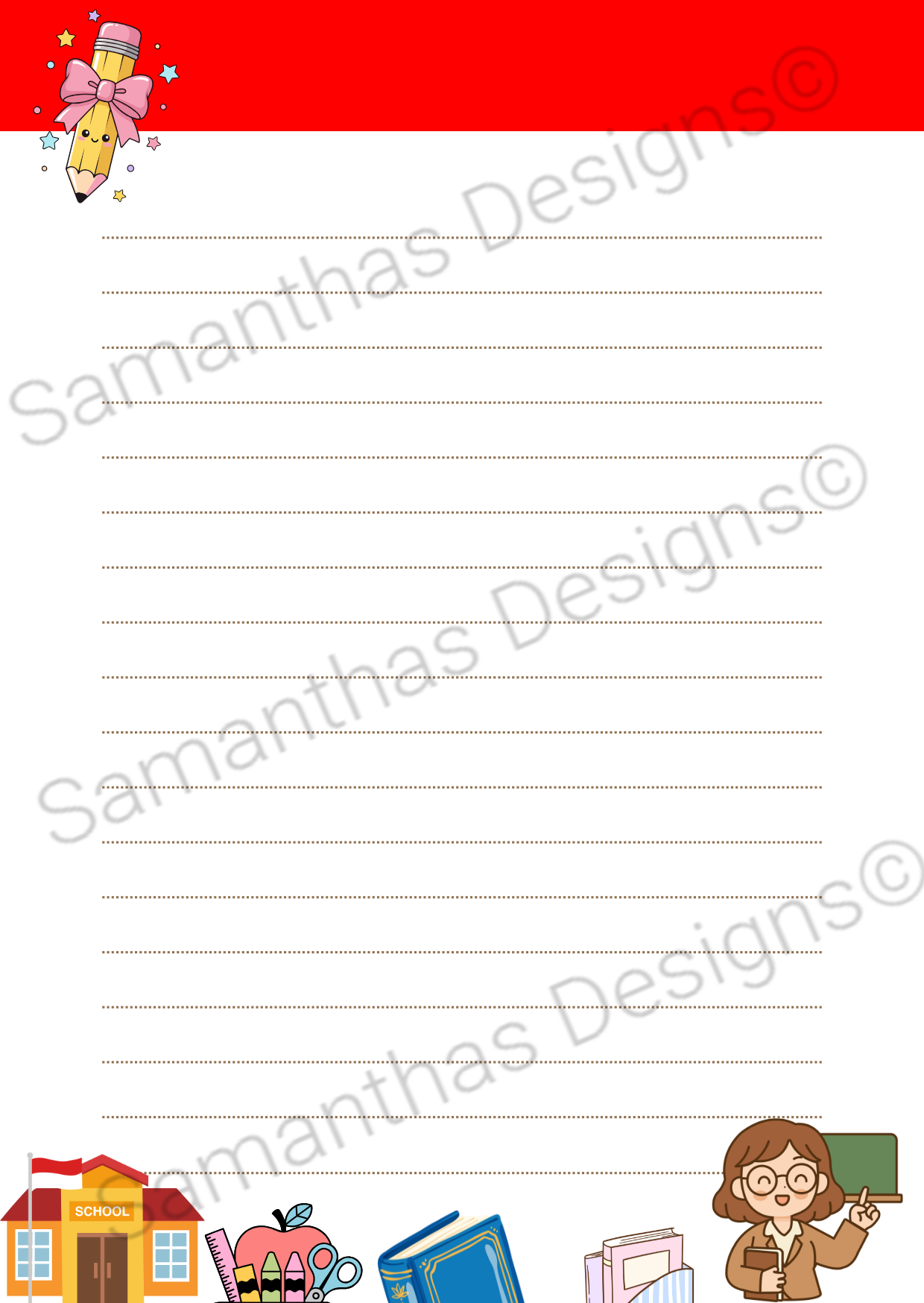 A5 Tear-Off Lined Notepad - Teacher Notes
