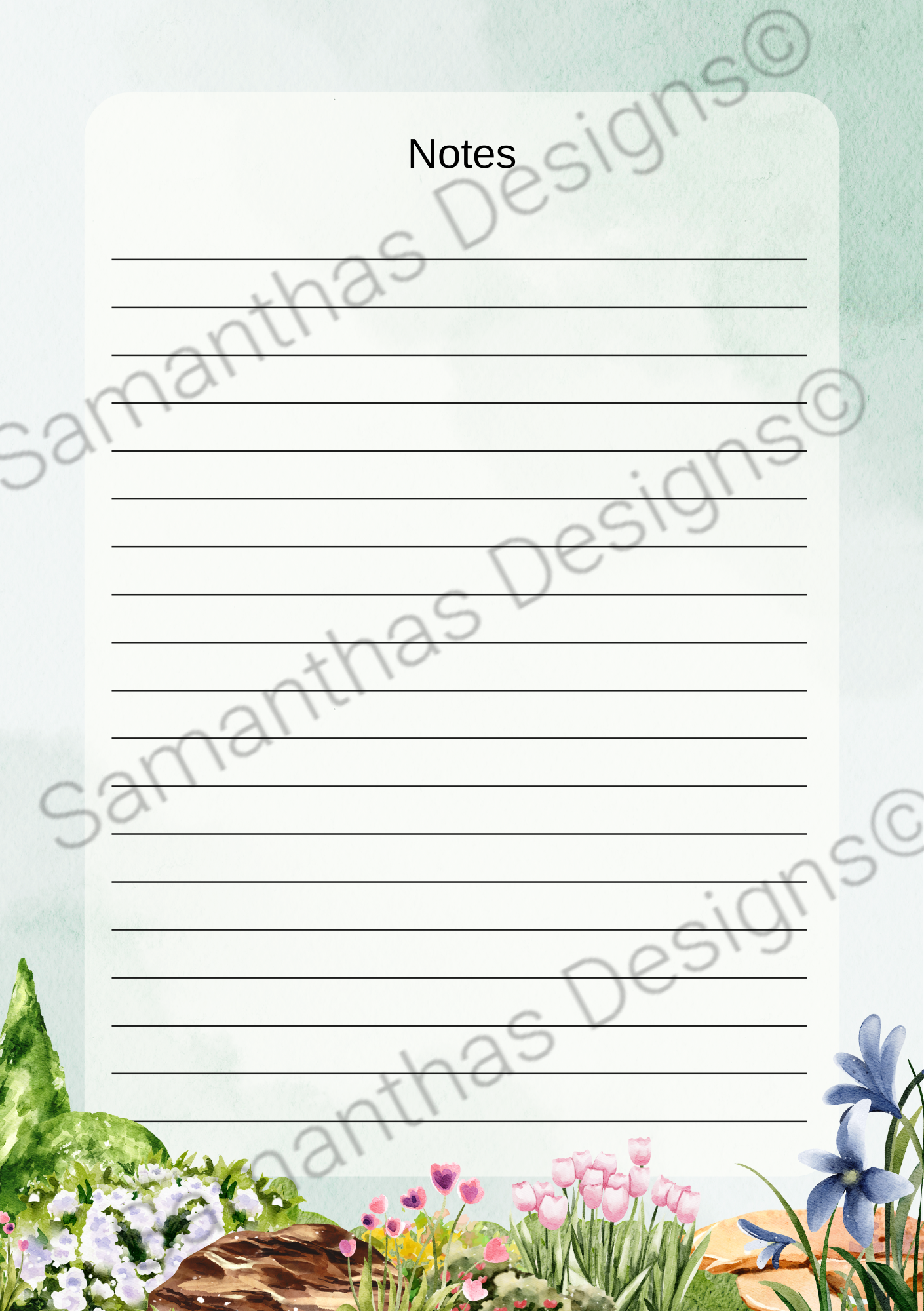 A5 Tear-Off Lined Notepad - Botanical Bliss