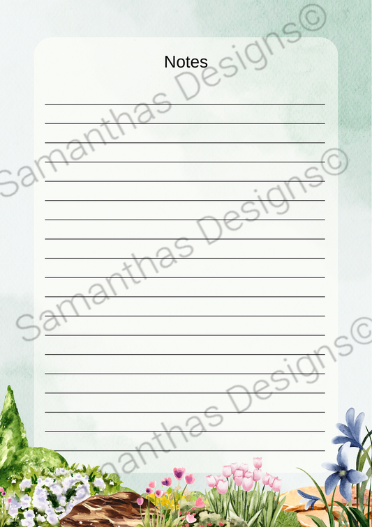 A5 Tear-Off Lined Notepad - Botanical Bliss