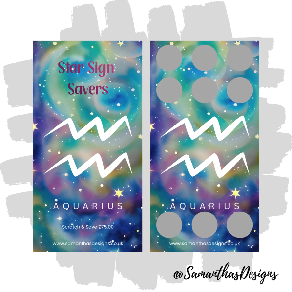 Star Sign Scratch Off Savings Trackers