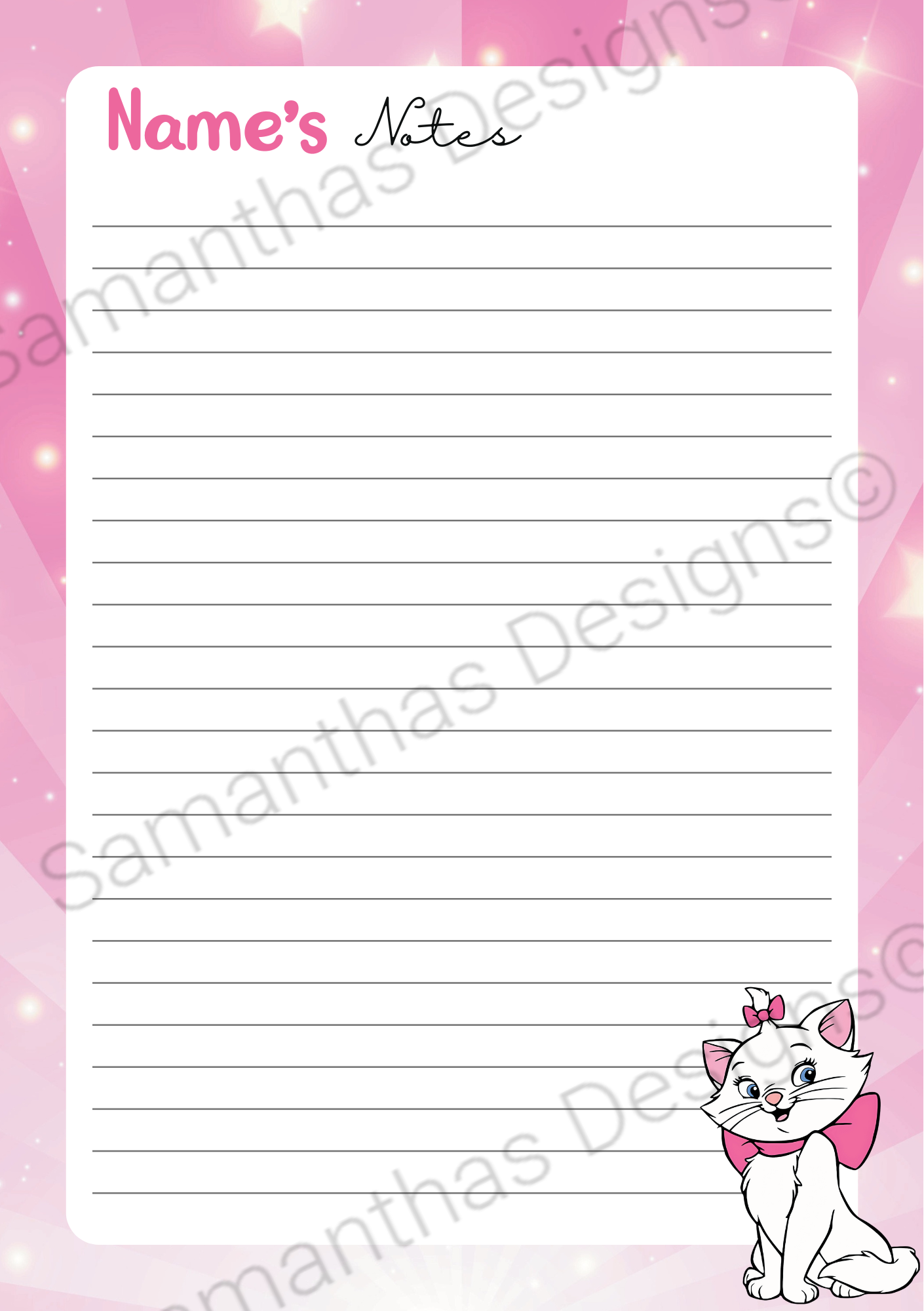 A5 Tear-Off Lined Notepad - Aristocats