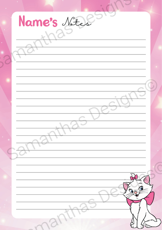 A5 Tear-Off Lined Notepad - Aristocats