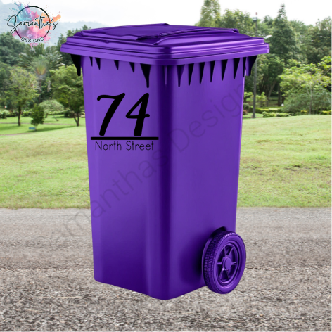 Wheelie Bin Number Vinyl Decal - Design 4