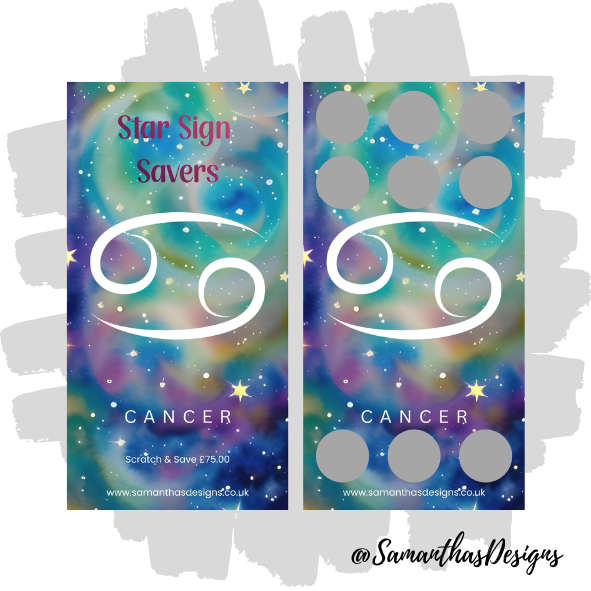 Star Sign Scratch Off Savings Trackers