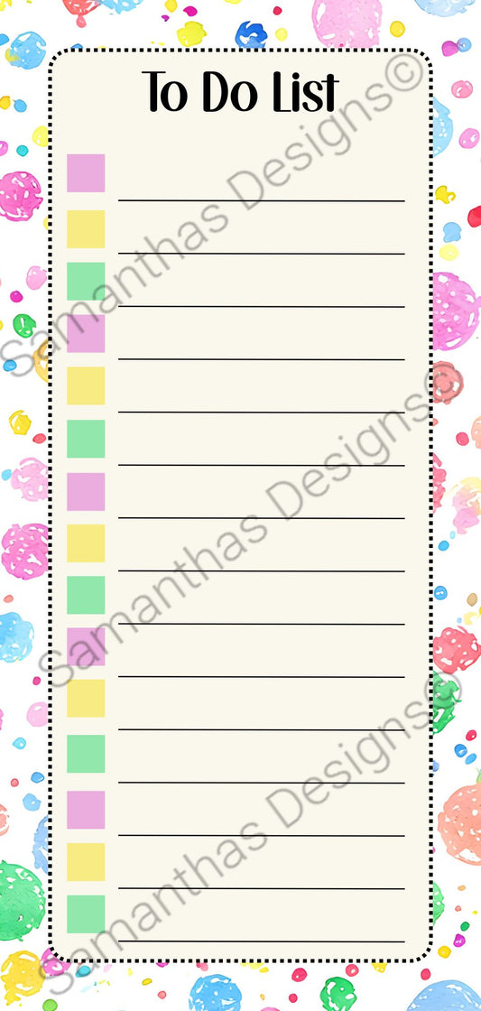 To Do List Pad - Colour Splash
