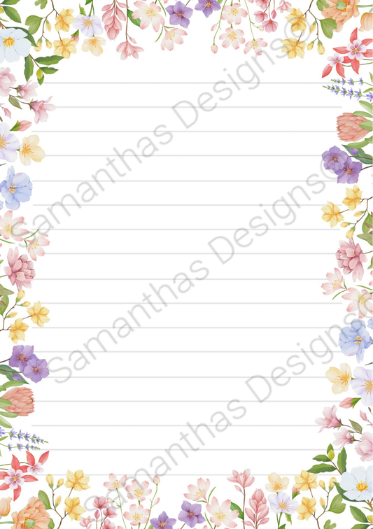 A5 Tear-Off Lined Notepad - Floral 2 Design