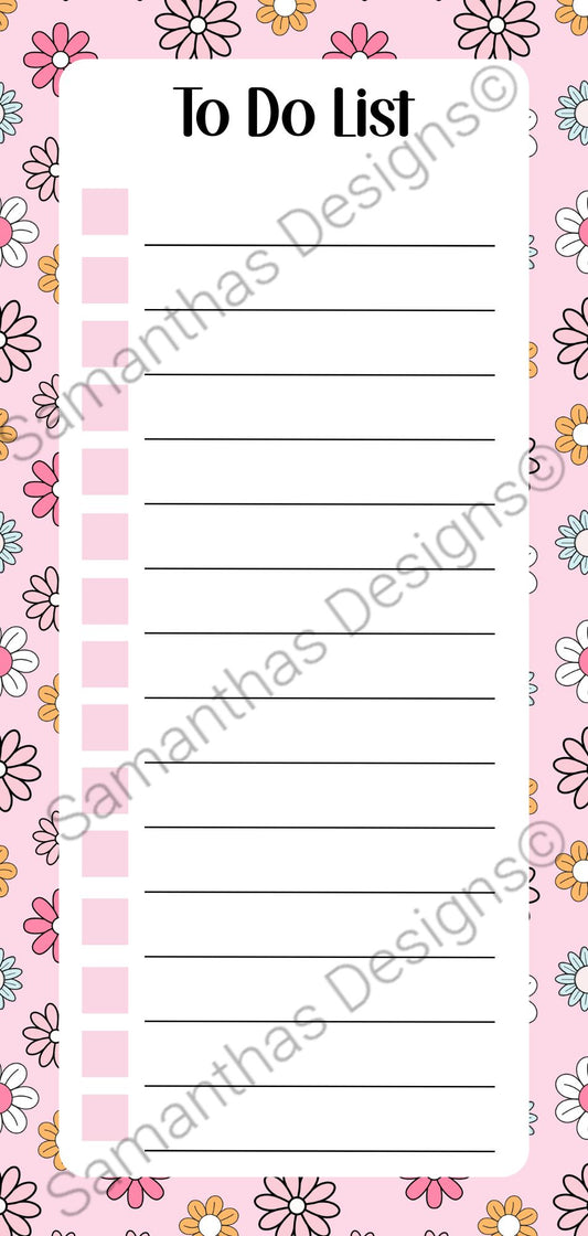 To Do List Pad - Flowers