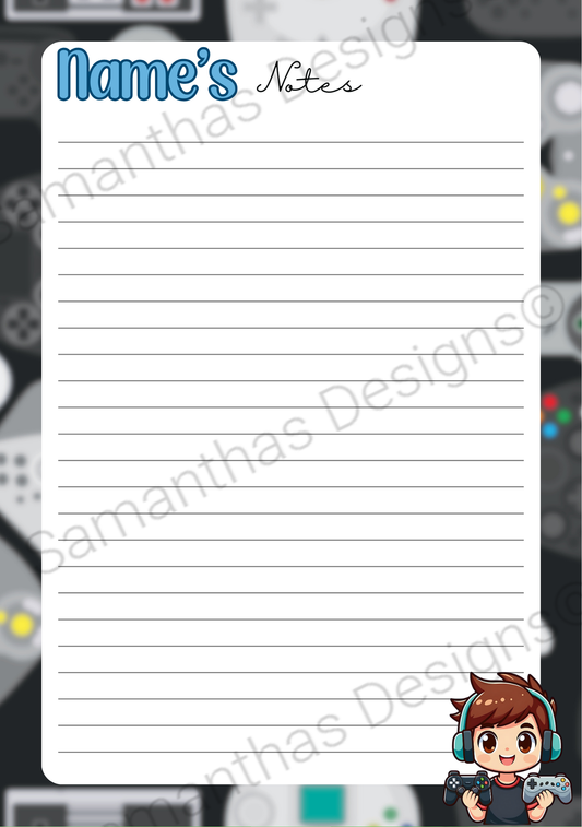 A5 Tear-Off Lined Notepad - Gamer