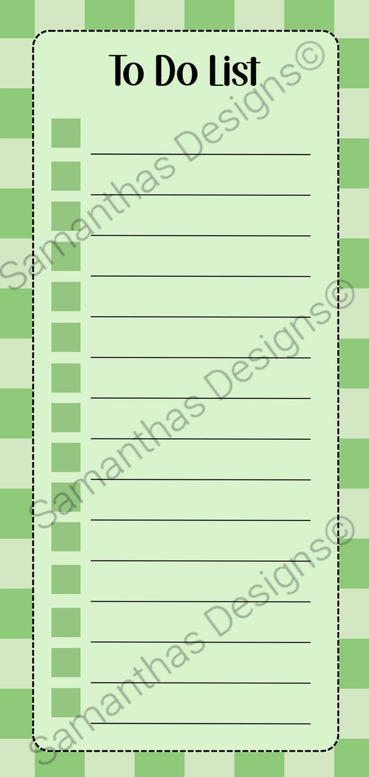 To Do List Pad - Green Checkered